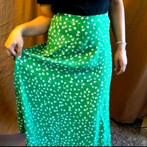 green mini flowers skirt
